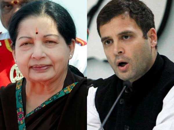 Jayalalithaa and Rahul Gandhi