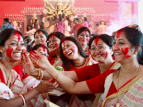 Women participate in Sindur Khela