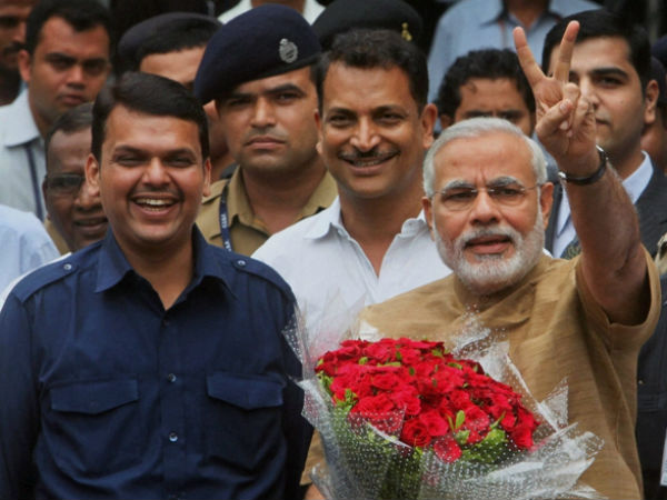 PM Modi with Maha BJP chief