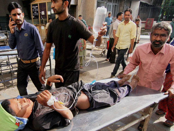 A child injured during shelling from Pakistani side