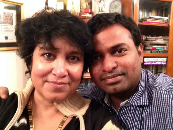 Taslima Nasreen with her boyfriend