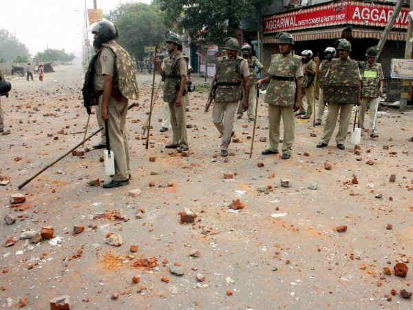 Communal violence in Trilokpuri.