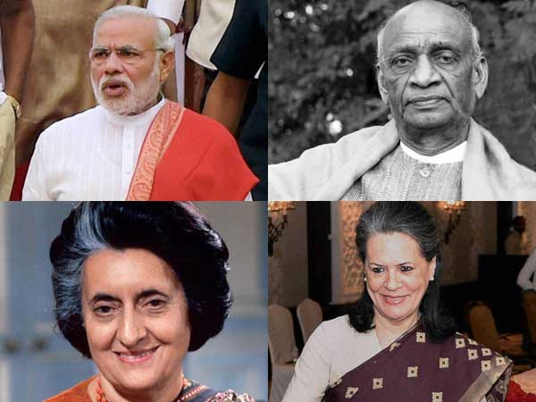 Modi, Patel, Indira and Sonia Gandhi