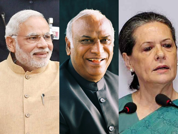 Modi, Kharge and Sonia Gandhi