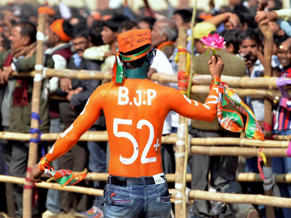 A BJP supporter in Dhanbad