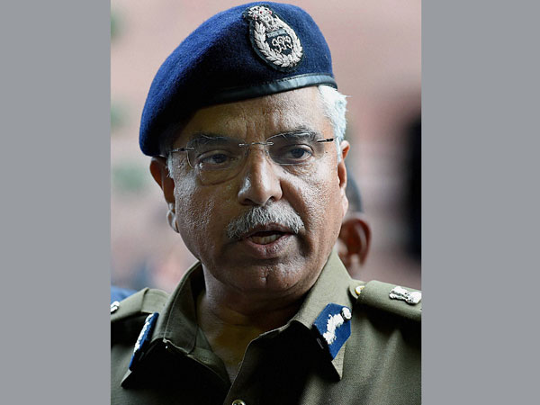 Delhi Police Commissioner BS Bassi talking to the media