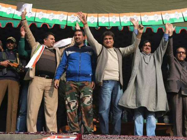 (File photo) Congress leader Raj Babbar during a rally in J&K. (File photo) Congress leader Raj Babbar during a rally in J&K.