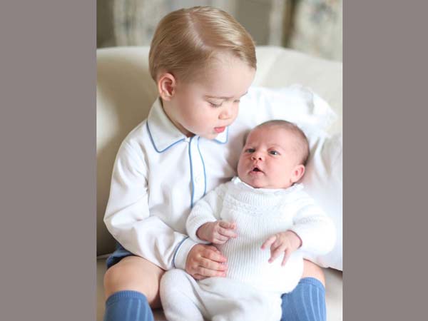 Caring Brother: Prince Geroge with Princess Charlotte
