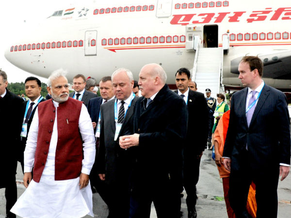 PM Narendra Modi arrives in Ufa, Russia
