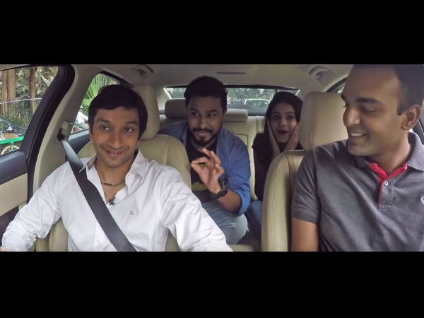 Narain (left) driving an Ola cab Narain (left) driving an Ola cab