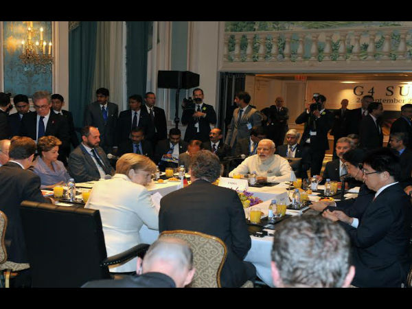 PM Narendra Modi addresses G4 summit in US PM Narendra Modi addresses G4 summit in US