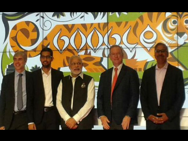 PM Modi reaches Google office PM Modi reaches Google office