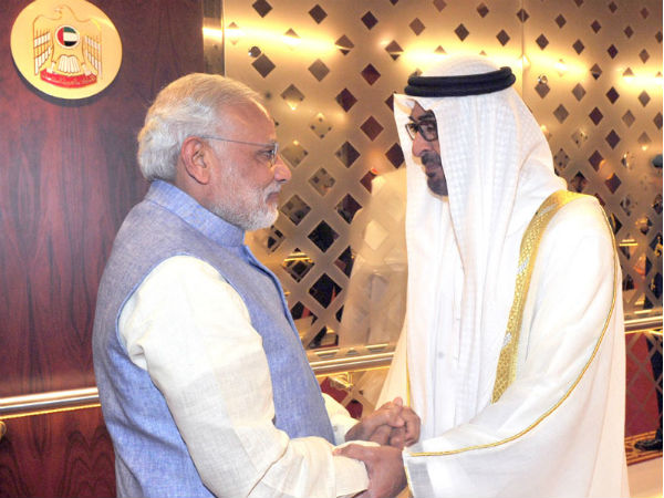 PM Modi being received by Crown Prince of Abu Dhabi PM Modi being received by Crown Prince of Abu Dhabi