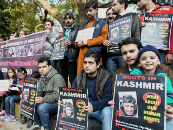 File photo of a Kashmiri Pandits agitation File photo of a Kashmiri Pandits agitation