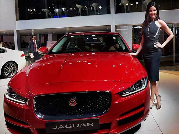 Katrina Kaif poses with a Jaguar Land Rover