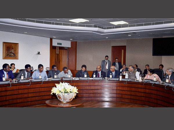 External Affairs Minister Sushma Swaraj, MoS VK Singh and Foreign Secretary S Jaishankar during a meeting with a group of African students, in New Delhi on Tuesday. External Affairs Minister Sushma Swaraj, MoS VK Singh and Foreign Secretary S Jaishankar during a meeting with a group of African students, in New Delhi on Tuesday.