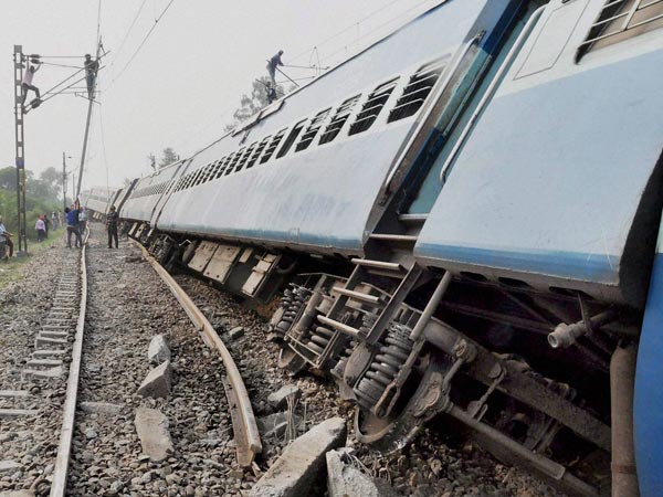 The coaches of the Jhelum Express, which derailed in Ludhiana The coaches of the Jhelum Express, which derailed in Ludhiana