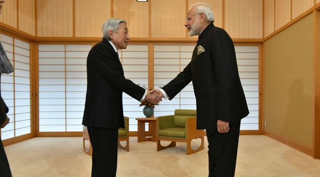 Narendra Modi Emperor Akihito Narendra Modi Emperor Akihito