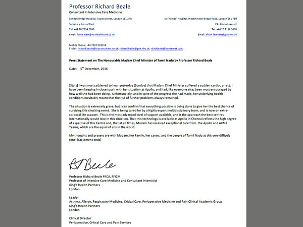 Dr Baele's statement Dr Baele's statement