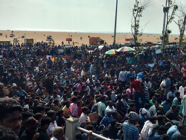 Protest at Marina beach