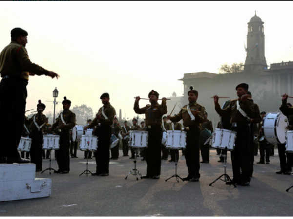 Armed forces practise for Beating Retreat Armed forces practise for Beating Retreat