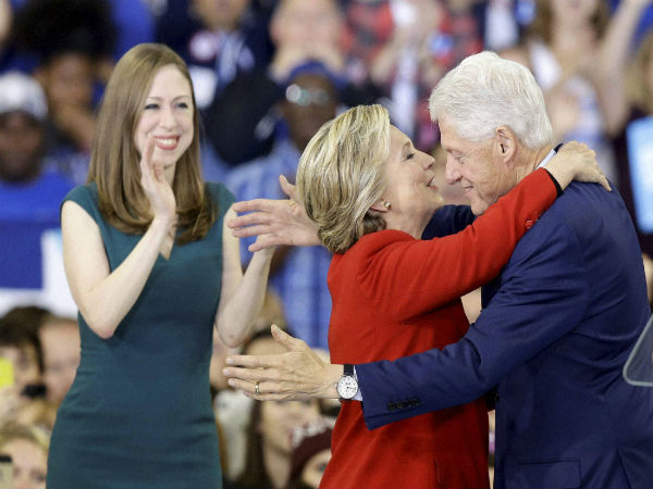 Former president Bill Clinton and 2016 presidential election nominee Hillary Clinton