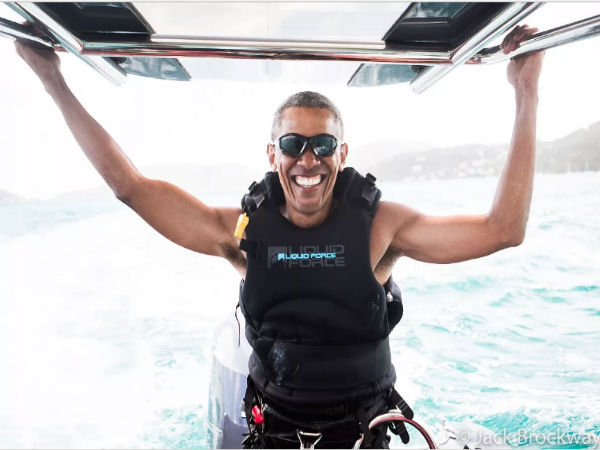 Obama with billionaire friend Richard Branson