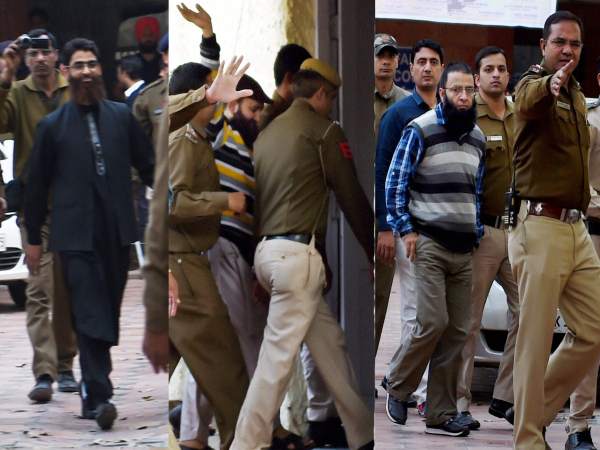 Three accused of 2005 Delhi serial bomb blasts case after the verdict in Patiala House Court in New Delhi in this photograoph taken on February 16, 2017 Three accused of 2005 Delhi serial bomb blasts case after the verdict in Patiala House Court in New Delhi in this photograoph taken on February 16, 2017