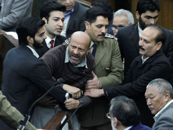 Ruckus in J-K assembly, marshal injured Ruckus in J-K assembly, marshal injured