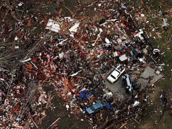 Houses were reduced to debris in Perryville after the tornado