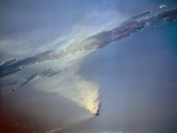 Spurts of blasts and smoke