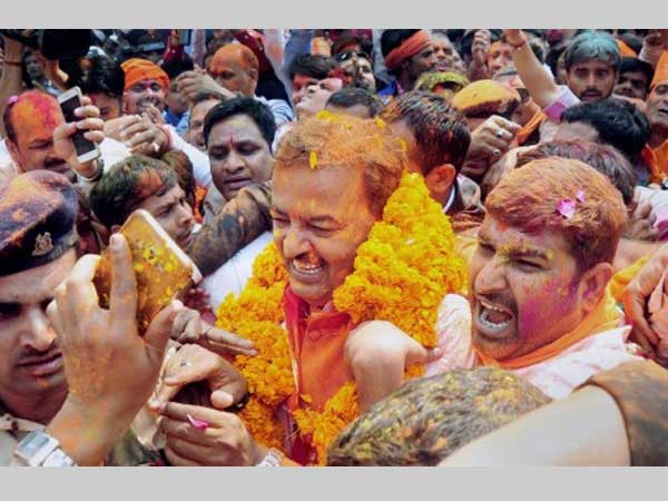 UP BJP president celebrates UP BJP president celebrates