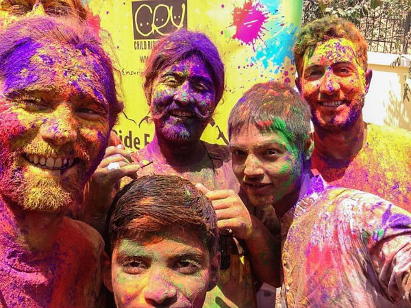Bikers played holi