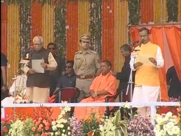Sharma taking oath as deputy CM