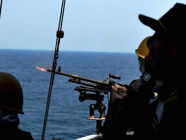 Naval Command cadets demonstrate their search and rescue operation skills in mid sea