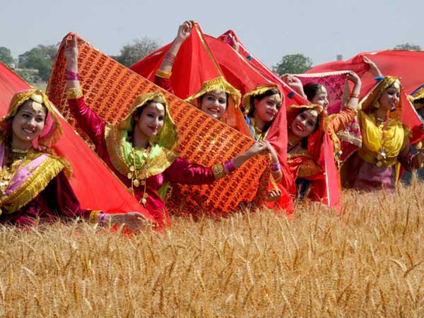 Students performing Bhangra