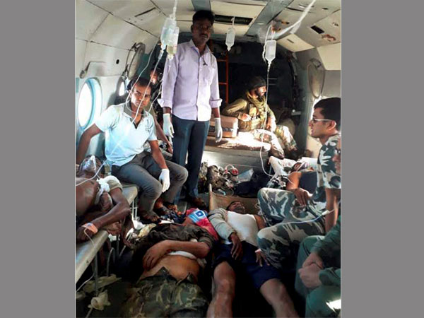 Injured CRPF personnel being treated at a hospital in Raipur Injured CRPF personnel being treated at a hospital in Raipur