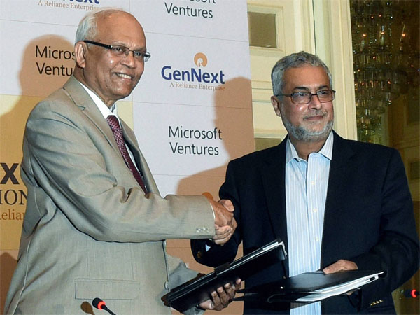Chairman, GenNext Ventures and board member, RIL R A Mashelkar with Chairman of Microsoft India, Bhaskar Pramanik at presentation of MoUs during the GenNext Ventures and Microsoft partner to launch hubs to boost innovation among startups, in Mumbai. Chairman, GenNext Ventures and board member, RIL R A Mashelkar with Chairman of Microsoft India, Bhaskar Pramanik at presentation of MoUs during the GenNext Ventures and Microsoft partner to launch hubs to boost innovation among startups, in Mumbai.