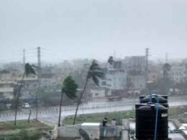 Houses destroyed by storm in Manipur Houses destroyed by storm in Manipur