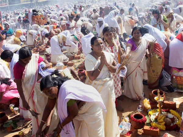 Devotees participate in the Attukal Pongala, the largest annual gathering of women in Kerala. (File photo). Photo credit: PTI Devotees participate in the Attukal Pongala, the largest annual gathering of women in Kerala. (File photo). Photo credit: PTI