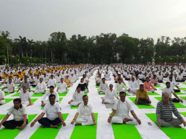 Together we practice yoga