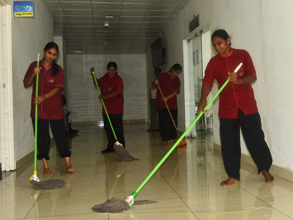 The maintenance staff at work