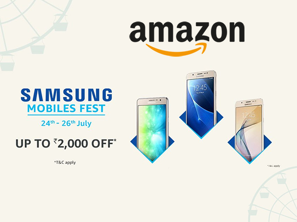 Amazon Samsung Mobiles Fest (24th - 26th July) - Get Up To Rs. 2,000 Off* Amazon Samsung Mobiles Fest (24th - 26th July) - Get Up To Rs. 2,000 Off*