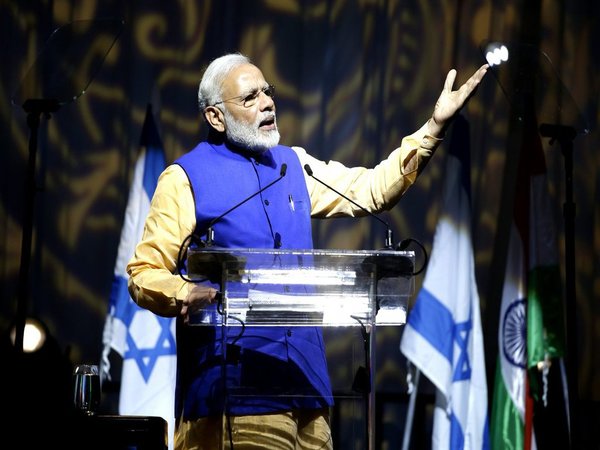 PM Modi addressing Indian diaspora at the Tel Aviv Convention Center on Wednesday PM Modi addressing Indian diaspora at the Tel Aviv Convention Center on Wednesday