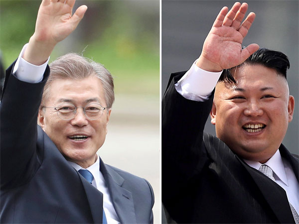 South Korea's President Moon Jae-in and North Korean leader Kim Jong Un. South Korea's President Moon Jae-in and North Korean leader Kim Jong Un.