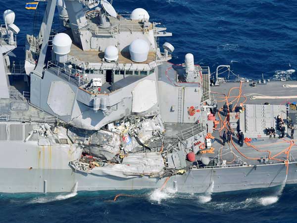US destroyer collides with merchant vessel off Singapore, 10 sailors missing US destroyer collides with merchant vessel off Singapore, 10 sailors missing
