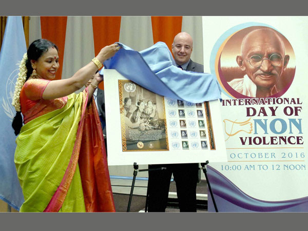 UN postage stamp in honour of Subbulakshmi