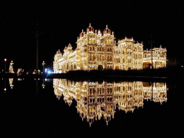 Mysuru Palace illuminated for Dusshera