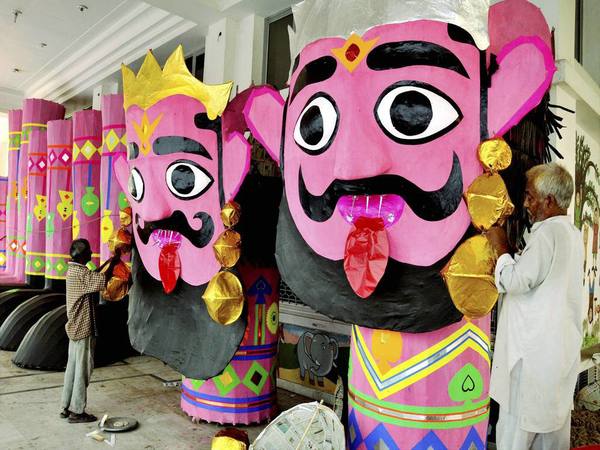 Ravana effigies are burnt in several parts of the country