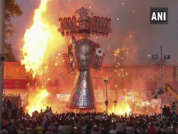 Ravana effigy set ablaze at Red Fort ground